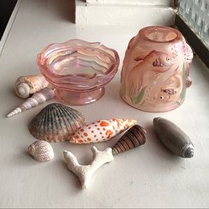 Fenton Art Glass 2-Piece Atlantis Fairy Lamp